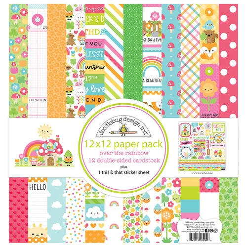 Doodlebug Design - Over The Rainbow Collection - 12 x 12 Paper Pack 1 Doodlebug Design - Over The Rainbow Collection - 12 x 12 Paper Pack