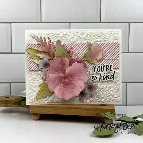 Honey Bee Stamps - Happy Hearts Collection - 3D Embossing Folder - Spring Medley 4 Honey Bee Stamps - Happy Hearts Collection - 3D Embossing Folder - Spring Medley