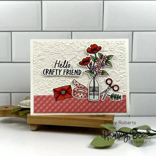 Honey Bee Stamps - Happy Hearts Collection - 3D Embossing Folder - Spring Medley 7 Honey Bee Stamps - Happy Hearts Collection - 3D Embossing Folder - Spring Medley