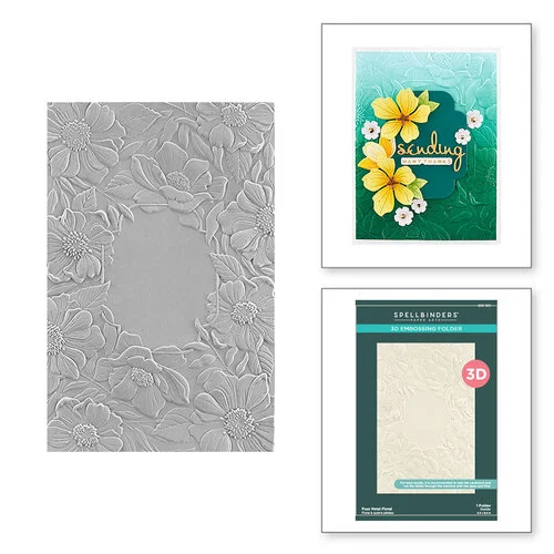 Spellbinders - Four Petal Collection - 3D Embossing Folder - Four Petal Floral