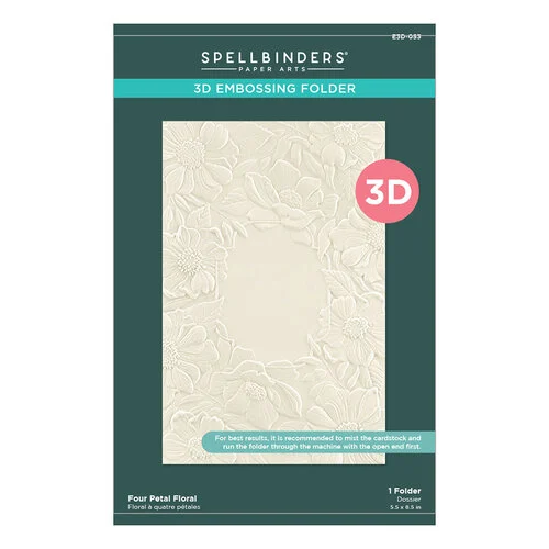 Spellbinders - Four Petal Collection - 3D Embossing Folder - Four Petal Floral