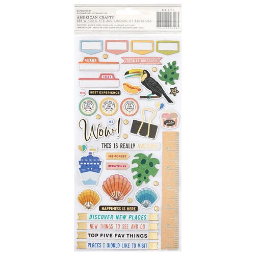 Vicki Boutin - Where To Next Collection - Thickers - Phrase - Happy Life - Chipboard