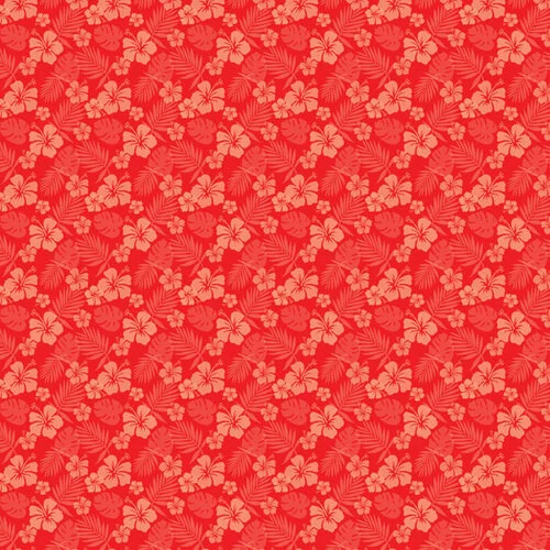 Scrapbook Customs - 12 x 12 Paper Pack - Hibiscus Tropical Floral