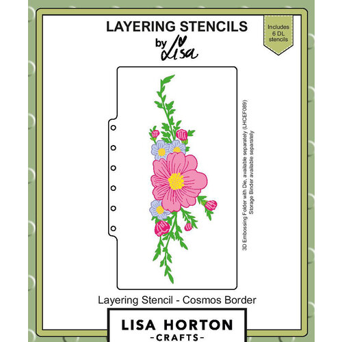 Lisa Horton Crafts - Layering Stencils - Cosmos Border 1 Lisa Horton Crafts - Layering Stencils - Cosmos Border