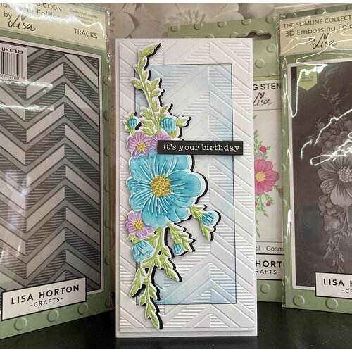Lisa Horton Crafts - Layering Stencils - Cosmos Border 2 Lisa Horton Crafts - Layering Stencils - Cosmos Border