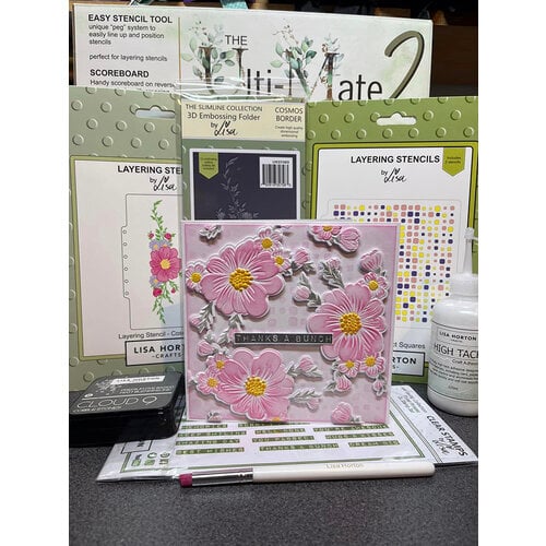 Lisa Horton Crafts - Layering Stencils - Cosmos Border 3 Lisa Horton Crafts - Layering Stencils - Cosmos Border