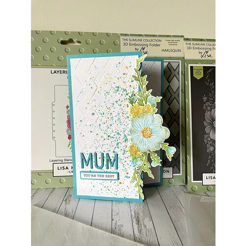 Lisa Horton Crafts - Layering Stencils - Cosmos Border 4 Lisa Horton Crafts - Layering Stencils - Cosmos Border