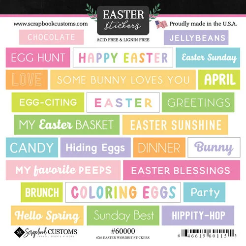 Scrapbook Customs - Cardstock Stickers - Easter Wordbits 1 Scrapbook Customs - Cardstock Stickers - Easter Wordbits
