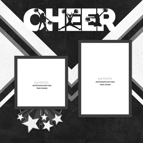 Scrapbook Customs - 12 x 12 Double Sided Paper - Cheer Left Quick Page