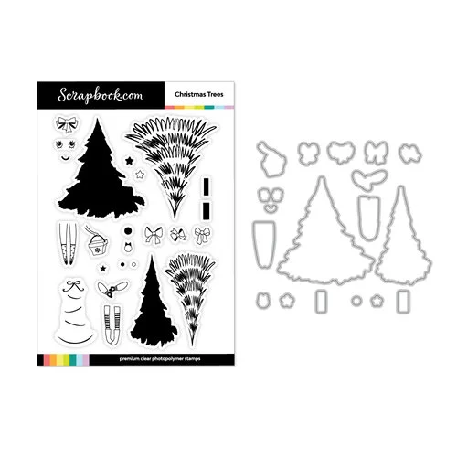 Scrapbook.com - Photopolymer Stamp Set and Coordinating Die - Christmas Trees 1 Scrapbook.com - Photopolymer Stamp Set and Coordinating Die - Christmas Trees