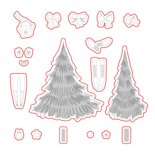 Scrapbook.com - Photopolymer Stamp Set and Coordinating Die - Christmas Trees 3 Scrapbook.com - Photopolymer Stamp Set and Coordinating Die - Christmas Trees