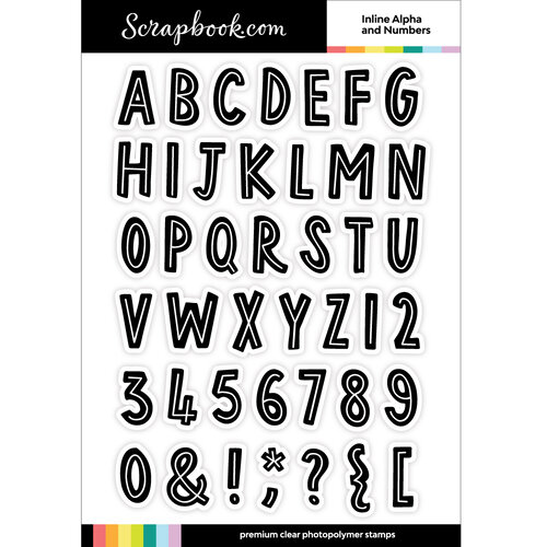 Scrapbook.com - Photopolymer Stamp Set and Coordinating Die- Inline Alphabet