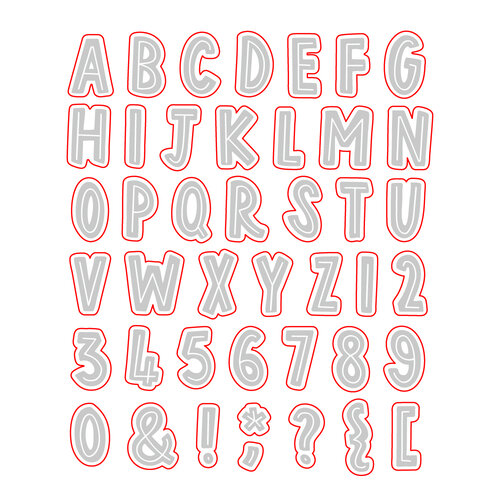 Scrapbook.com - Photopolymer Stamp Set and Coordinating Die- Inline Alphabet