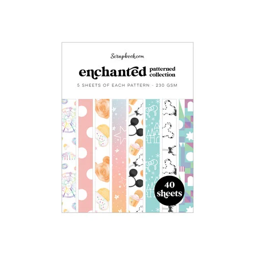 Scrapbook.com - Enchanted - Patterned Cardstock Paper Pad - Double Sided - A2 - 4.25 x 5.5 - 40 Sheets 1 Scrapbook.com - Enchanted - Patterned Cardstock Paper Pad - Double Sided - A2 - 4.25 x 5.5 - 40 Sheets