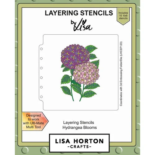 Lisa Horton Crafts - Layering Stencils - Hydrangea Blooms