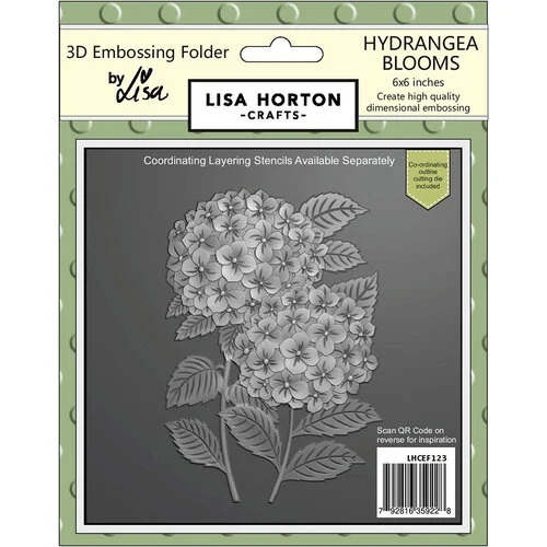 Lisa Horton Crafts - 3D Embossing Folder with Coordinating Dies - Hydrangea Blooms 1 Lisa Horton Crafts - 3D Embossing Folder with Coordinating Dies - Hydrangea Blooms