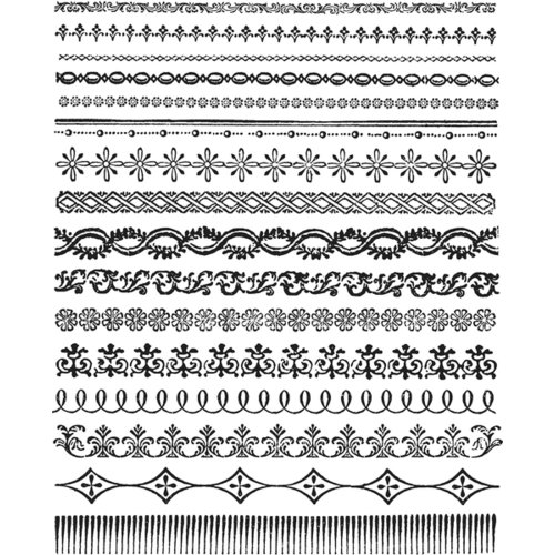 Stampers Anonymous - Tim Holtz - Cling Mounted Rubber Stamp Set - Ornate Trims 1 Stampers Anonymous - Tim Holtz - Cling Mounted Rubber Stamp Set - Ornate Trims