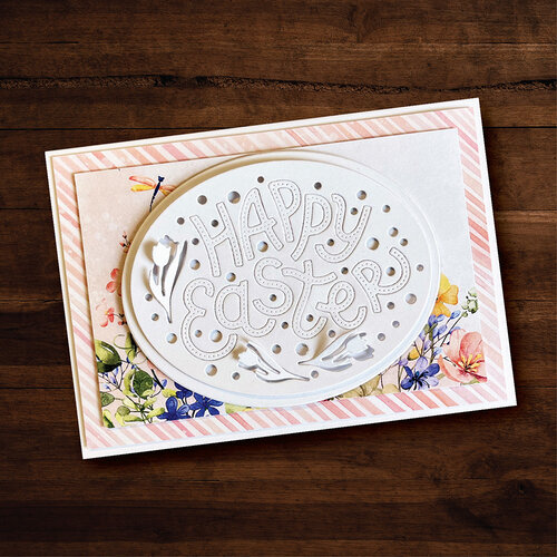 Paper Rose - Dies - Happy Easter Oval