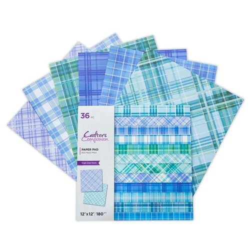 Crafter's Companion - 12 x 12 Paper Pad - Blue Pastel Plaid 1 Crafter's Companion - 12 x 12 Paper Pad - Blue Pastel Plaid