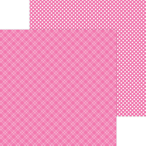 Doodlebug Design - Monochromatic Collection - 12 x 12 Double Sided Paper - Bubblegum Plaid