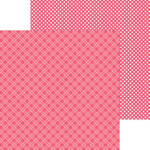Doodlebug Design - Monochromatic Collection - 12 x 12 Double Sided Paper - Cherry Plaid 1 Doodlebug Design - Monochromatic Collection - 12 x 12 Double Sided Paper - Cherry Plaid