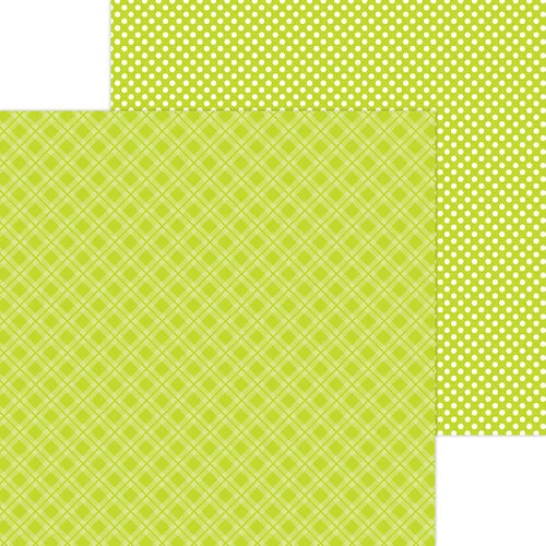Doodlebug Design - Monochromatic Collection - 12 x 12 Double Sided Paper - Citrus Plaid