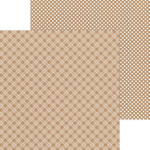 Doodlebug Design - Monochromatic Collection - 12 x 12 Double Sided Paper - Kraft Plaid