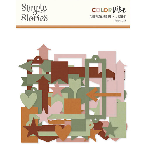 Simple Stories - Color Vibe Collection - Bits and Pieces - Chipboard Boho 1 Simple Stories - Color Vibe Collection - Bits and Pieces - Chipboard Boho