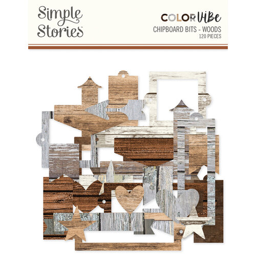 Simple Stories - Color Vibe Collection - Bits and Pieces - Chipboard Woods 1 Simple Stories - Color Vibe Collection - Bits and Pieces - Chipboard Woods