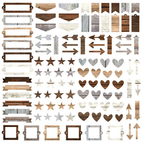 Simple Stories - Color Vibe Collection - Bits and Pieces - Chipboard Woods 2 Simple Stories - Color Vibe Collection - Bits and Pieces - Chipboard Woods