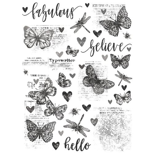 Simple Stories - Simple Vintage Essentials Collection - Rub Ons - Butterflies
