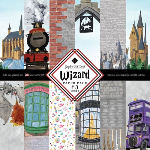Scrapbook Customs - Wizard Collection - 12 x 12 Paper Pack - Wizard 03