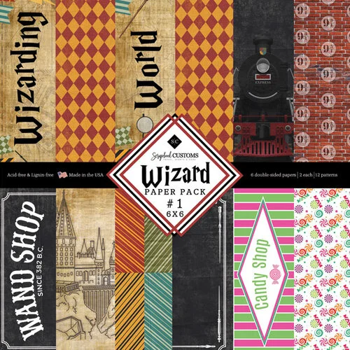 Scrapbook Customs - Wizard Collection - 6 x 6 Paper Pack - Wizard 01 1 Scrapbook Customs - Wizard Collection - 6 x 6 Paper Pack - Wizard 01