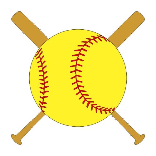 Scrapbook Customs - Laser Cuts - Softball with Bats