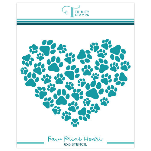 Trinity Stamps - Stencils - Paw Print Heart