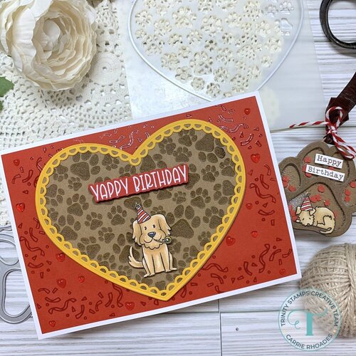 Trinity Stamps - Stencils - Paw Print Heart