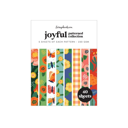 Scrapbook.com - Joyful - Patterned Cardstock Paper Pad - Double Sided - A2 - 4.25 x 5.5 - 40 Sheets 1 Scrapbook.com - Joyful - Patterned Cardstock Paper Pad - Double Sided - A2 - 4.25 x 5.5 - 40 Sheets