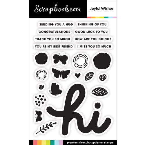 Scrapbook.com - Clear Photopolymer Stamp Set - Joyful - Wishes 1 Scrapbook.com - Clear Photopolymer Stamp Set - Joyful - Wishes