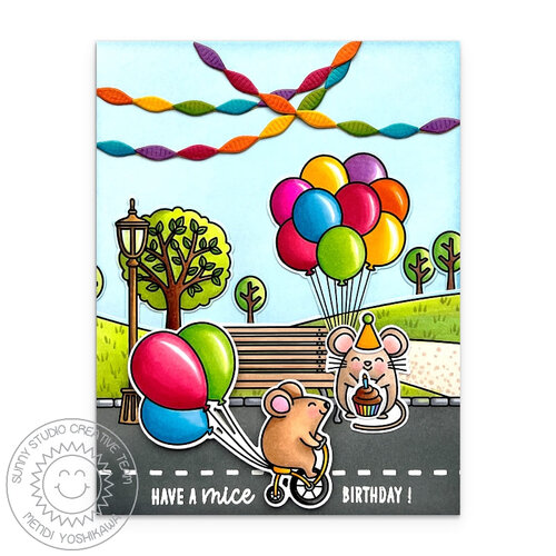Sunny Studio Stamps - Sunny Snippets - Craft Dies - Birthday Mouse 2 Sunny Studio Stamps - Sunny Snippets - Craft Dies - Birthday Mouse