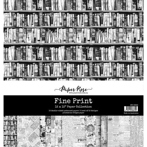 Paper Rose - 12 x 12 Collection Pack - Fine Print 1 Paper Rose - 12 x 12 Collection Pack - Fine Print