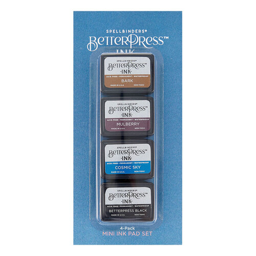 Spellbinders - BetterPress Collection - BetterPress Ink - Mini Ink Pads - Regal Tones - 4 Pack