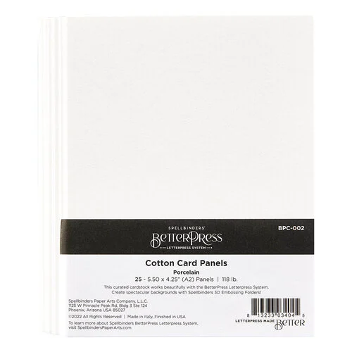 Spellbinders - BetterPress Collection - Cotton Card Panels - Porcelain - A2 1 Spellbinders - BetterPress Collection - Cotton Card Panels - Porcelain - A2