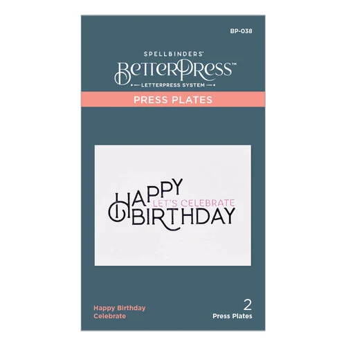 Spellbinders - BetterPress Collection - Press Plates - Happy Birthday Celebrate 3 Spellbinders - BetterPress Collection - Press Plates - Happy Birthday Celebrate
