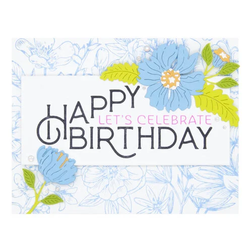 Spellbinders - BetterPress Collection - Press Plates - Happy Birthday Celebrate 4 Spellbinders - BetterPress Collection - Press Plates - Happy Birthday Celebrate