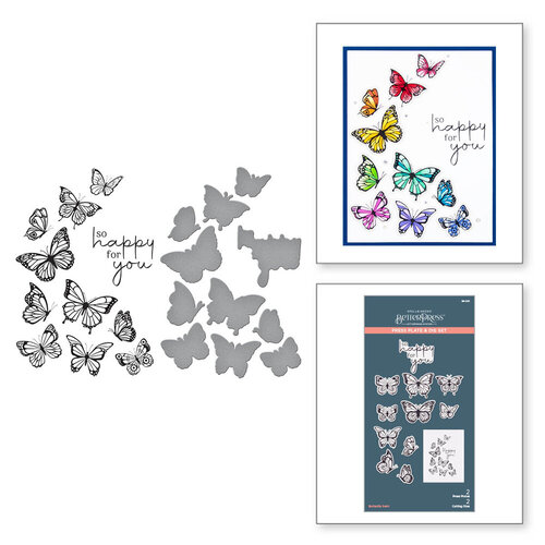 Spellbinders - BetterPress Collection - Press Plates and Die Set - Butterfly Swirl