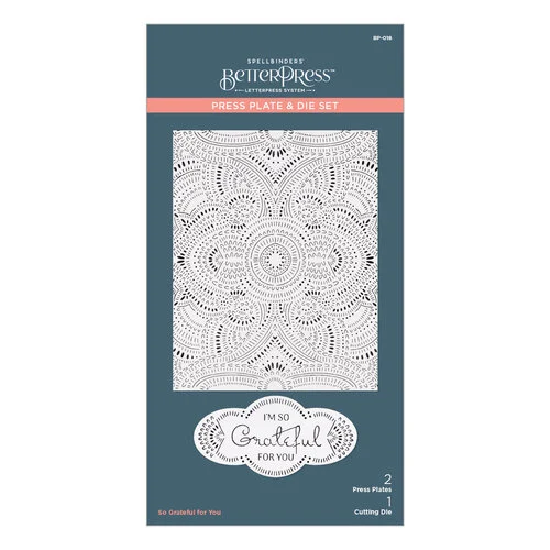 Spellbinders - BetterPress Collection - Press Plates and Die Set - So Grateful for You