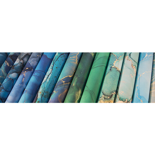 Craft Consortium - Ink Drops Collection - 12 x 12 Paper Pad - Ocean