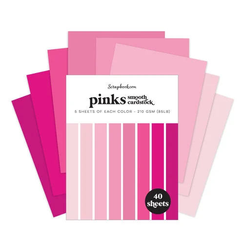 Scrapbook.com - Pinks - Smooth Cardstock Paper Pad - Double Sided - A2 - 4.25 x 5.5 - 40 Sheets 2 Scrapbook.com - Pinks - Smooth Cardstock Paper Pad - Double Sided - A2 - 4.25 x 5.5 - 40 Sheets