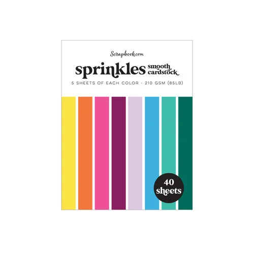 Scrapbook.com - Sprinkles - Smooth Cardstock Paper Pad - Double Sided - A2 - 4.25 x 5.5 - 40 Sheets 1 Scrapbook.com - Sprinkles - Smooth Cardstock Paper Pad - Double Sided - A2 - 4.25 x 5.5 - 40 Sheets