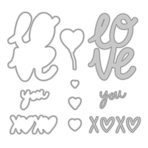 Scrapbook.com - Coordinating Die Set - Love You xoxo